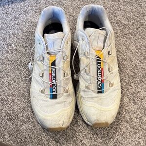 Salomon White and Yellow Sneakers